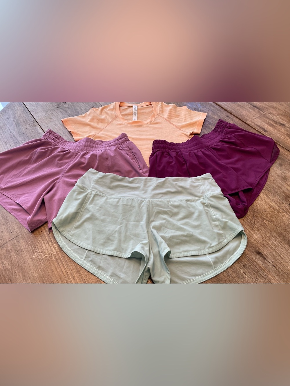Lot of 4 Lululemon Athletic Shirt and Shorts  Sz 4